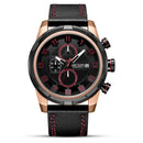 MEGIR 2082 Waterproof Sport Men Wrist Watch Calendar Leather Strap Quartz Watches