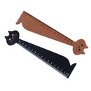 2 pcs 15 cm Wood Straight Ruler Beautiful Cat Form Ruler for Kids School (B A3I2