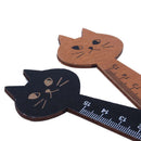 2 pcs 15 cm Wood Straight Ruler Beautiful Cat Form Ruler for Kids School (B A3I2