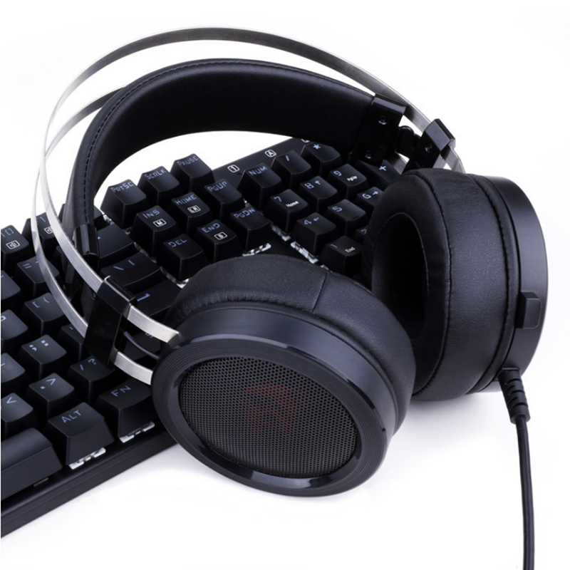 Redragon H901 3D Stereo Surround Sound 3.5mm + USB Wired Gaming Headphone Black Adjusting Headset for PS4 XBOX Profession Gamer