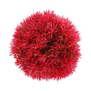 Fish Aquarium Ceramic Base Ball Shape Red Artificial Aquatic Plant Grass M5V1