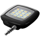 3.5mm Smart Selfie 16 LED Camera Flash Fill Light For Mobile Phone Black C3E2