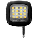3.5mm Smart Selfie 16 LED Camera Flash Fill Light For Mobile Phone Black C3E2