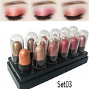 Mini Eyeshadow Stick Set Shimmer Glitter Eye Shadow Cream Set 12 Pcs Lasting Eyeshadow