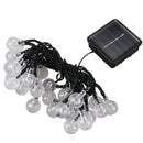 Solar Outdoor String Lights 20ft 30 LED Warm White Crystal Ball Solar Power V5M2