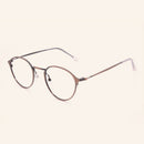 CASS BOJUERetro Literature Metal Spectacle Glasses Frame Flat Mirror Circular Light Weight Lens Rim