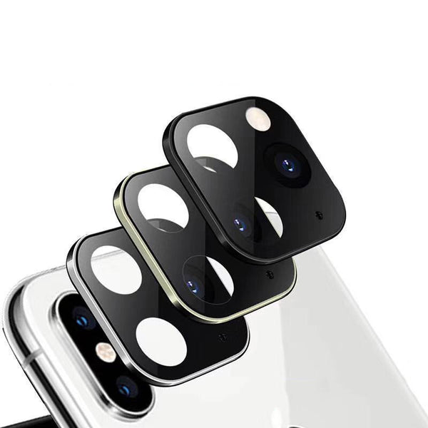 Bakeey Converted Change iPhone XS to iphone 11 Pro Max Second Change Metal + Tempered Glass 2 in 1 Anti-scratch Phone Camera Lens Protector for iPhone XS