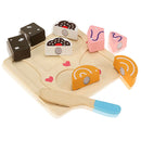 Kitchen Wooden Play Set Cutting Food O3G6