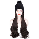 Women Cap Wig Hat Light Curly Long Synthetic Girl Hair Winter