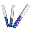 Drillpro HRC60 5/6/8mm 4 Flutes Milling Cutter Blue NACO Coated Tungsten Carbide Milling Cutter CNC Tool