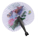 2PCS Paper Folding Chinese Oriental Floral Hand Fans Wedding Favours Table