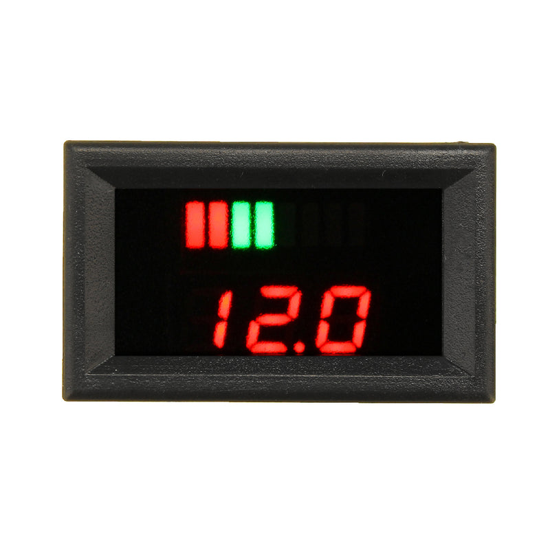 10pcs 12-60V ACID Red Lead Battery Capacity Voltmeter Indicator Charge Level Lead-acid LED Tester