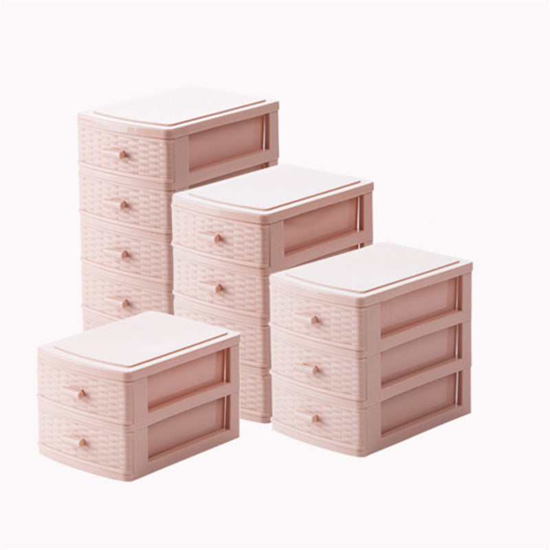Mini Desktop Storage Box Multi-layer 2/3/4 Layers Cosmetic Container Organizer Stationery Storage Drawers for Home Office