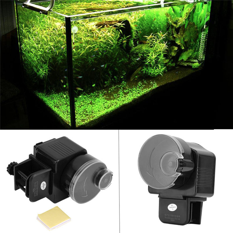 Mrosaa LCD Electronic Automatic Fish Feeder Dispenser Timer Automatic Tank Food Feeding Machine Aquarium Auto Fish Feeder Timer