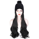 Women Cap Wig Hat Light Curly Long Synthetic Girl Hair Winter