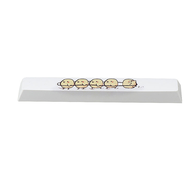 Five-sided Dyesub PBT Yellow Chick Space Bar 6.25u Novelty Keycap