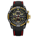 MEGIR 2045G Chronograph Date Display Quartz Watches Silicone Strap Men Wrist Watch