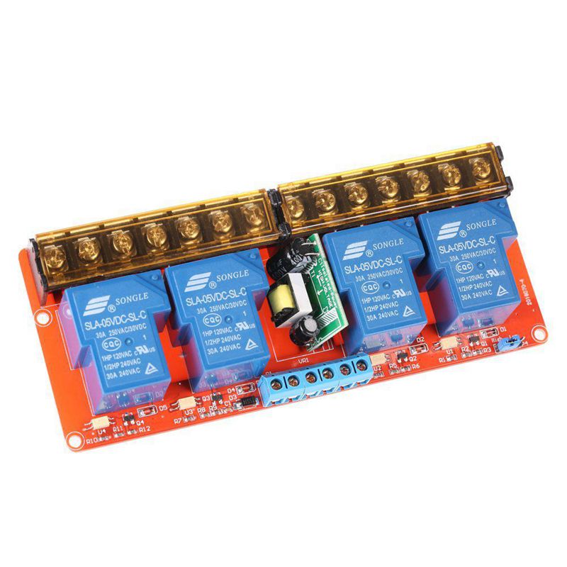 4-channel 250VAC 30A Solid State Relay Module Board High/Low Level Trigger B7V2