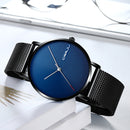 CRRJU 2164 Full Steel Strap Fashion Alloy Case Simple Blue Dial Men Watch Quartz Watch