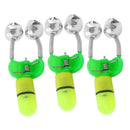 3 pieces, electronic, for pinning, motive: two bells with bows, fishing rod X5M3