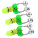 3 pieces, electronic, for pinning, motive: two bells with bows, fishing rod X5M3