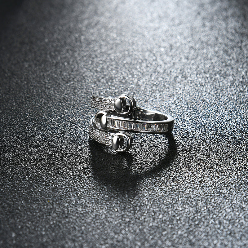 Women's Luxury Ring Special Full Zircon Fine Copper Simple Style Ring