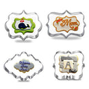 4pcs Blessing Wedding Frame Cookie Cutters 3D Biscuit Sugarcraft Kitchen Mould Baking Pastry Tools
