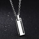 Fashion Titanium Steel Rectangular Box Men Women Love Couple Necklace Gift
