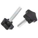 2 pcs M10 x 50mm Threaded Star Adjusting Screw 38mm Dia J3H5