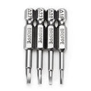 Broppe 4pcs 50mm 1.8-2.7 1/4 Inch Hex Shank Magnetic Triangle Screwdriver Bits