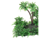3.9 inch Height Artificial Coconut Palm Plant for Aquarium Fish Tank Green R3T1
