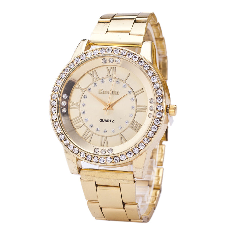 Fashionable Diamonds Ladies Wrist Watch Stainless Steel Strap Quartz Watches