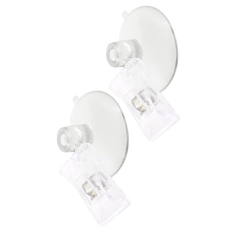 2 Pcs Plastic Round Suction Cup Clip Advertising Pop Display Holder Stand C Z9V8