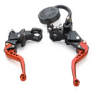 Pair 22mm 7/8 inch Handlebar Brake Clutch Master Cylinder Lever Reservoir Motorcycle