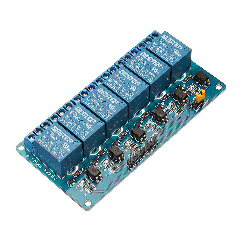 BESTEP 6 Channel 3.3V Relay Module Optocoupler Isolation Active Low