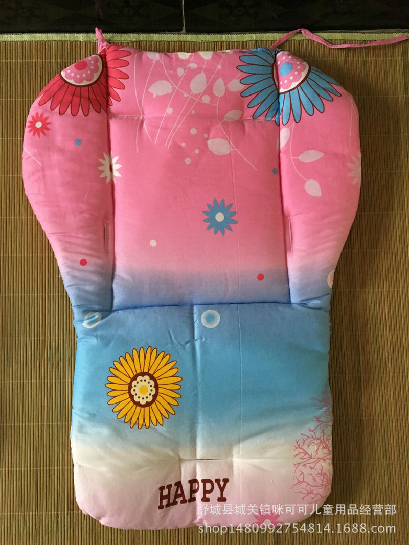 Baby children's trolley cotton pad thick cotton baby dining chair cushion accessories umbrella car seat cushion winter and summer 2