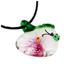 1 pcs heart with flower ladybug lampwork art glass beaded pendant necklace  G3T9