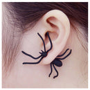 1 Pcs Fashion Women Black Spider Charm Ear Stud Punk Piercing Earrings Jewe V1R7