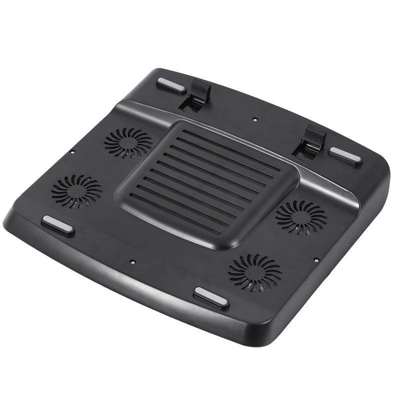 NUOXI T9 Aluminum Mesh & Plastic Portable Lightweight Notebook Laptop Cooling Pad with Aluminum Panel and Five Cooling Fans
