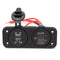 DC12-24V Waterproof Dustproof Dual Usb Port + LED Digital Volt Meterr + Ammeter