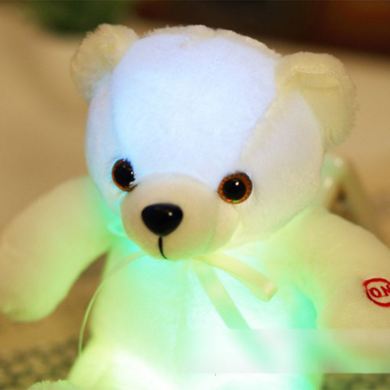 32cm Small LED Light Toys Plush Flashing Bear Toy Luminous Pillow Stuffed Soft Animal Doll