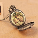 Deffrun Constellation Compass Pocket Watches Metal Case Quartz Watch