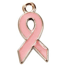 100PCs Enamel Ribbon Awareness Charms Pendants 2.1*1*0.2cmï¼ˆPinkï¼‰