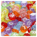 200 Random Color Transparent Plastic Letter Beads 7mm Z8T3