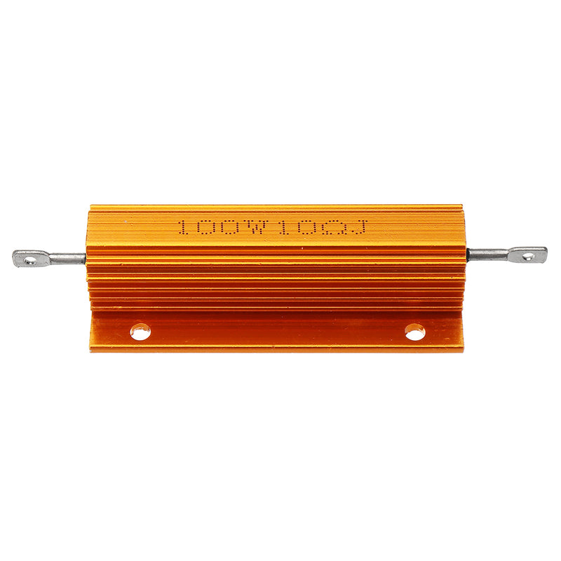 RX24 100W 10R 10RJ Metal Aluminum Case High Power Resistor Golden Metal Shell Case Heatsink Resistance Resistor