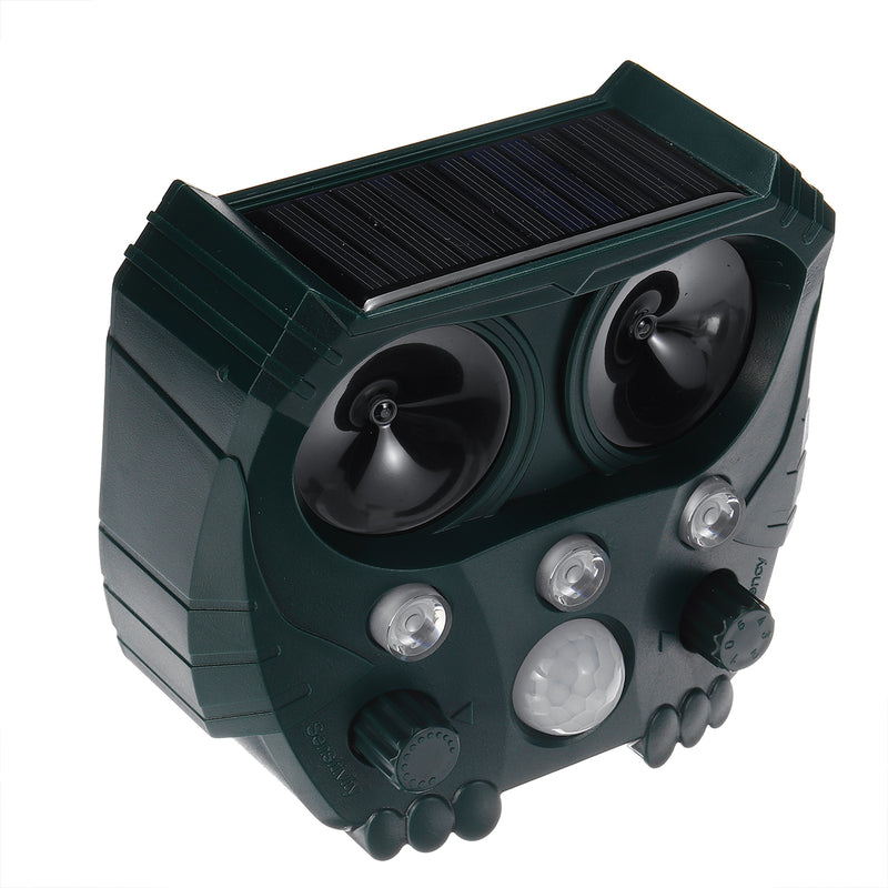 Solar Battery Ultrasonic Pest Animal Repeller LED Cat Dog Rat Animals Repellent