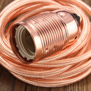 E27 3M Wire Vintage Fabric Flex Cable Pendant Light Bulb Adapter Lamp Holder Socket