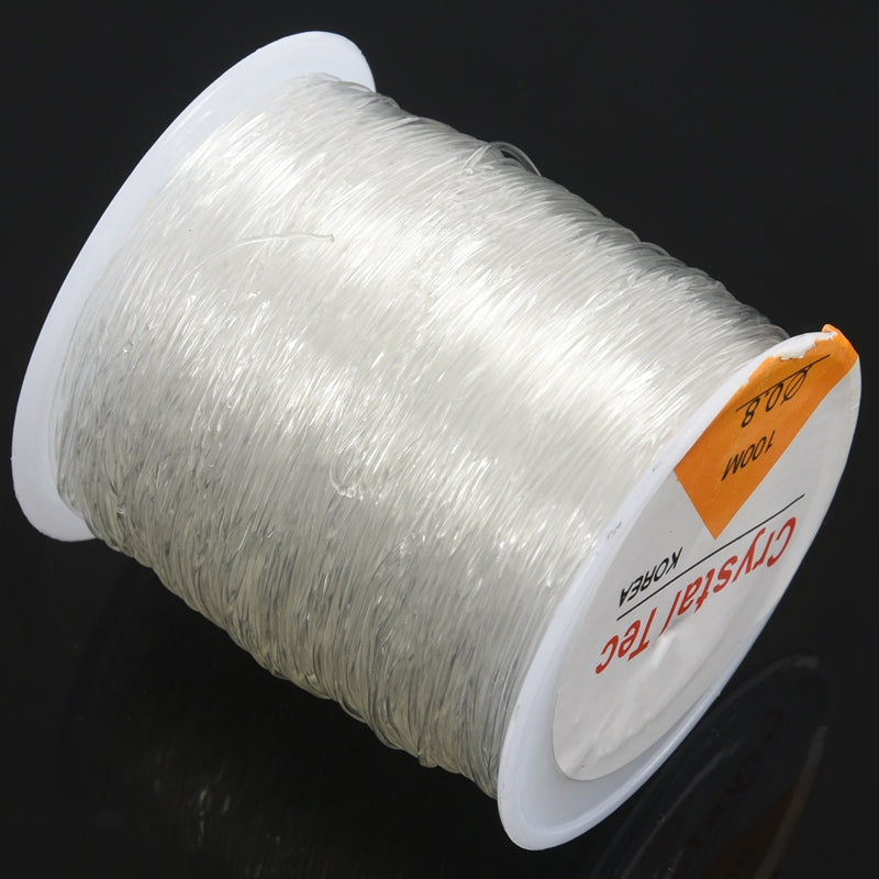 1 Roll Nylon Elastic Thread for Jewellery Making White 0.8mm U5B6