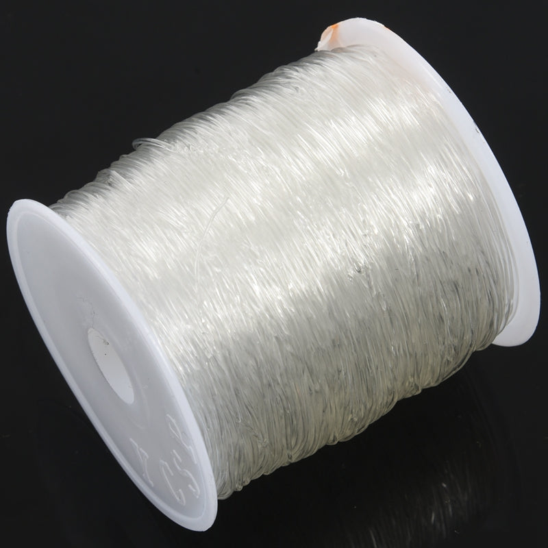 1 Roll Nylon Elastic Thread for Jewellery Making White 0.8mm U5B6