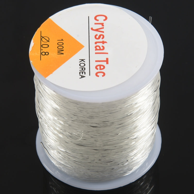 1 Roll Nylon Elastic Thread for Jewellery Making White 0.8mm U5B6
